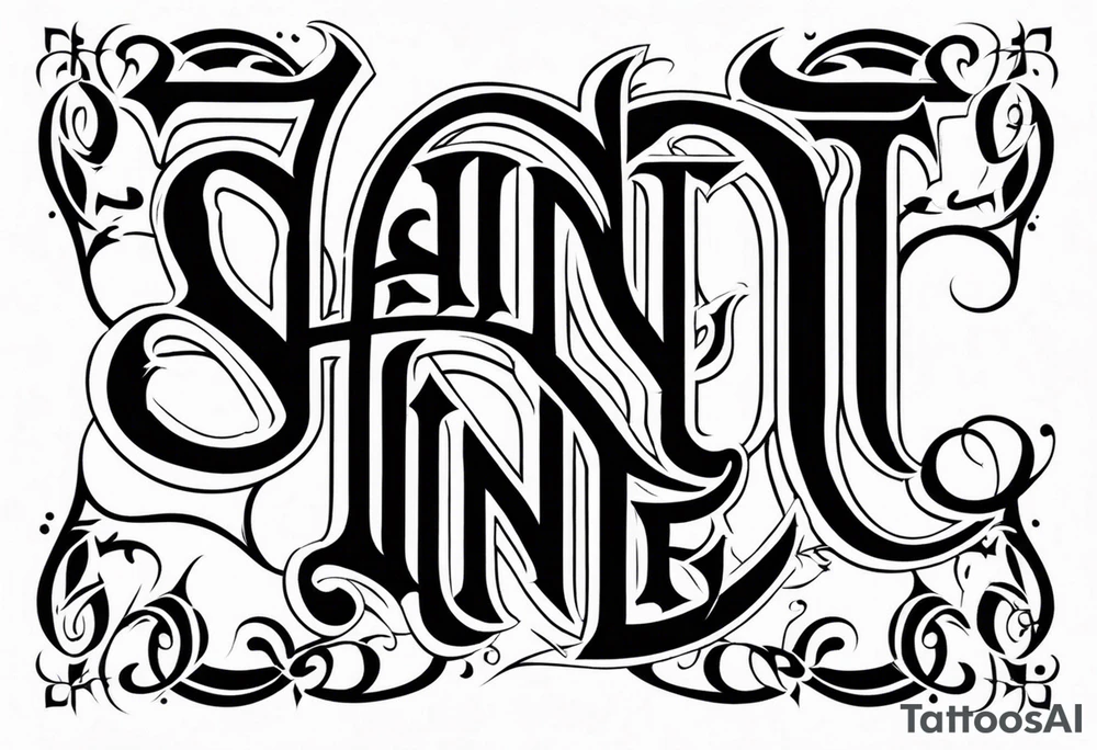 Saint reverse sinner ambigram tattoo design tattoo idea