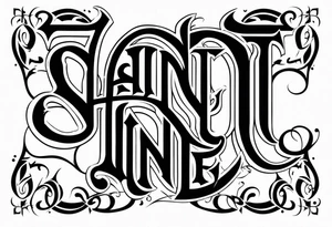 Saint reverse sinner ambigram tattoo design tattoo idea