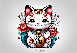 Maneki neko tattoo idea