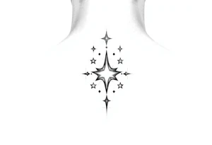 Hand tattoo stars and dots tattoo idea