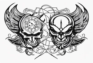 Good and evil greed tattoo idea