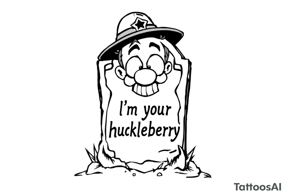Val Kilmer cartoon doc holiday 
tombstone saying “i”m your huckleberry” tattoo idea