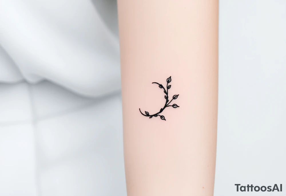 A delicate semicolon intertwined with a vine, symbolizing growth, resilience, and new beginnings tattoo idea