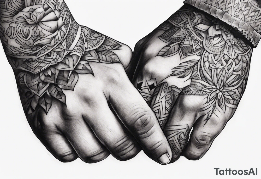 Two hands letting go off their index fingers tattoo idea