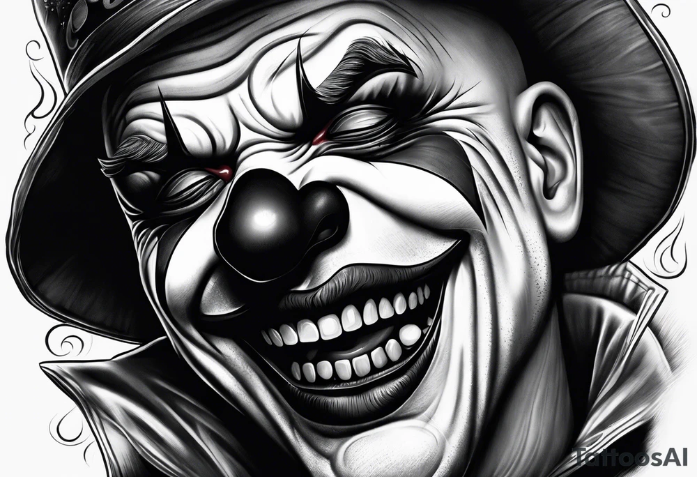 Crying clown tattoo idea