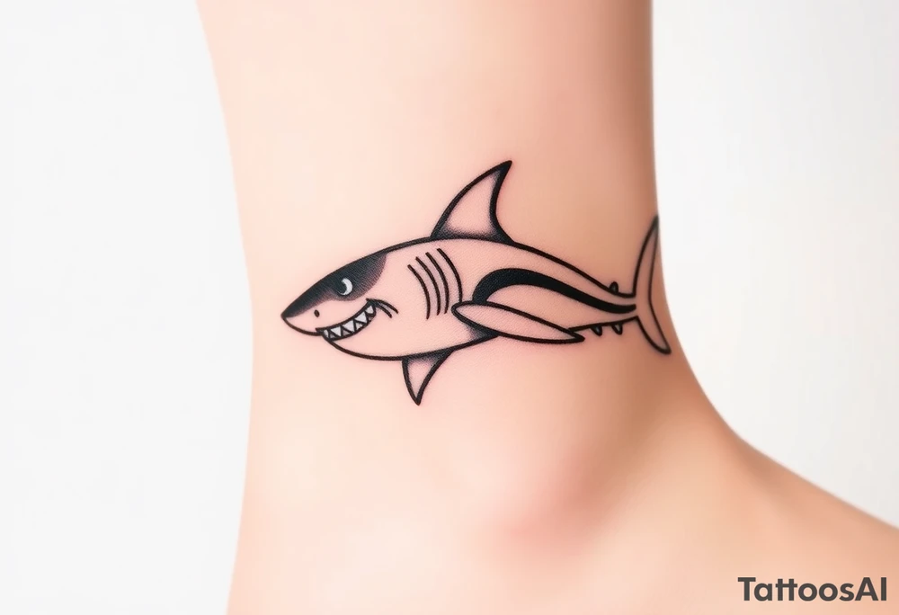 Trippy shark tattoo idea