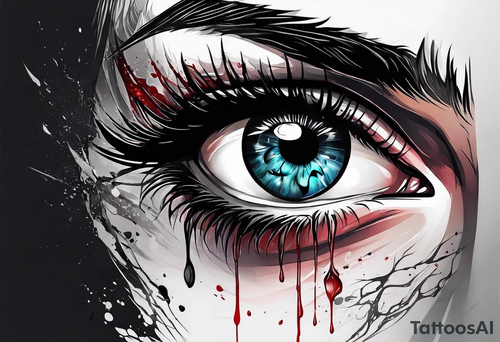 Alucards bleeding eye tattoo idea