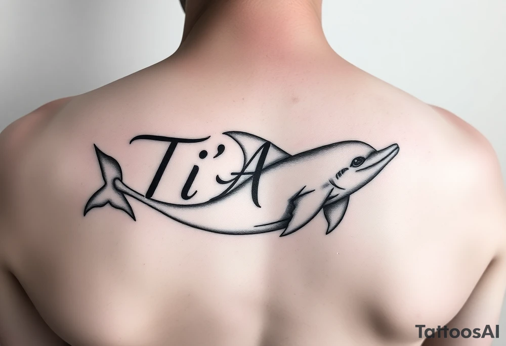 The name Ti'Asha with a dolphin for my mom favorite animal tattoo idea