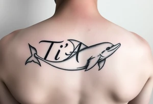 The name Ti'Asha with a dolphin for my mom favorite animal tattoo idea
