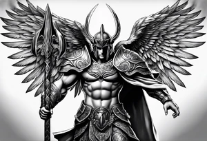 ares figure, angel tattoo idea