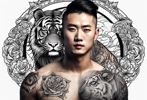 Shoulder tattoo Korean  with a Rat, pig, tiger, dog, snake tattoo idea