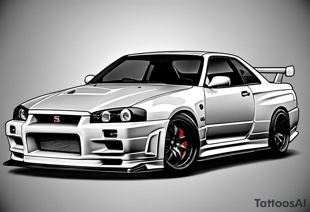 Nissan skyline GT-R R34 tattoo idea