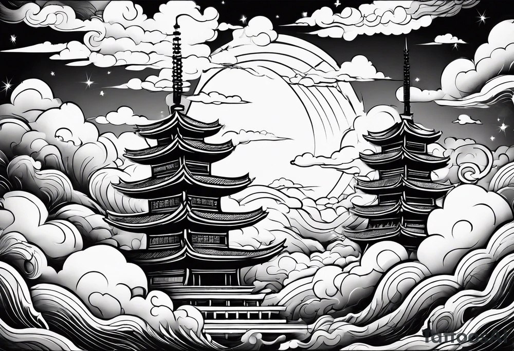 thick clouds neojapanese tattoo idea