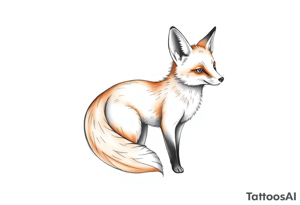 cute innocent fox tattoo idea