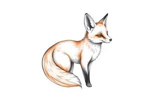 cute innocent fox tattoo idea