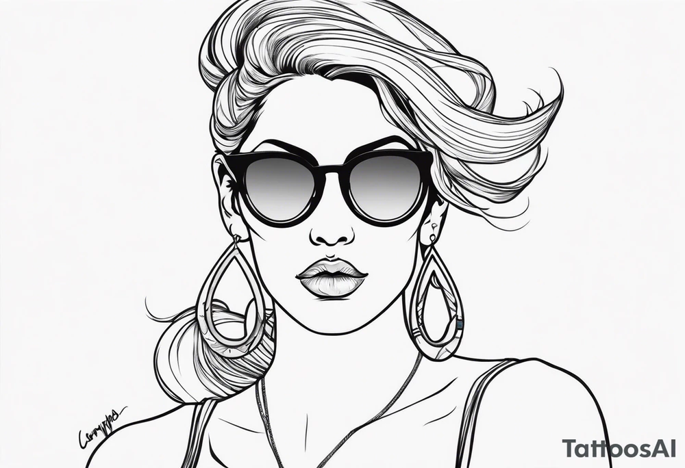 woman with big titts, capricorn with sunglasses tattoo idea