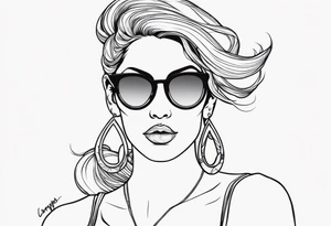 woman with big titts, capricorn with sunglasses tattoo idea