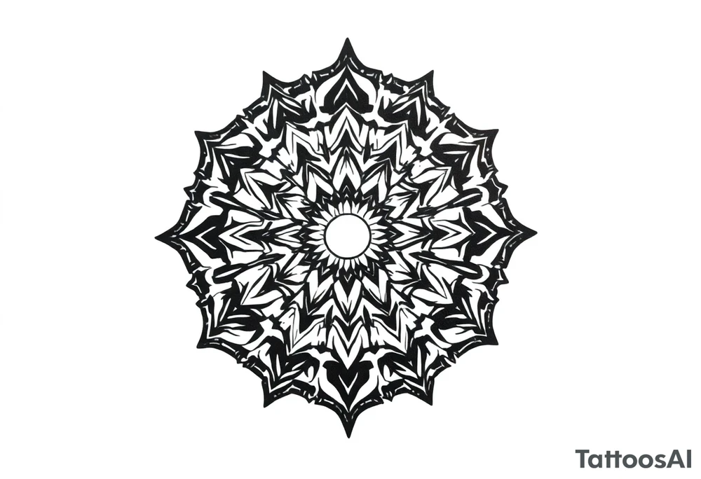 long mytical mandala with ancient rhyme tattoo idea