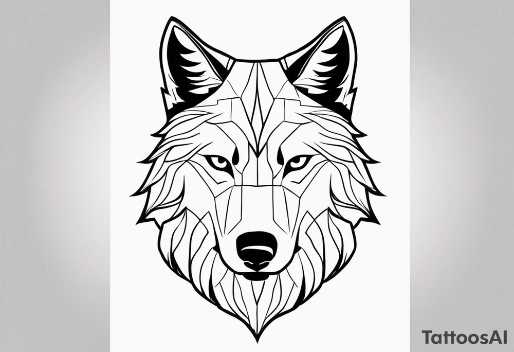half left lone wolf face, lonely but wise tattoo idea