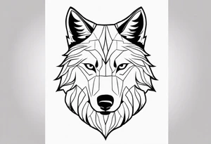 half left lone wolf face, lonely but wise tattoo idea