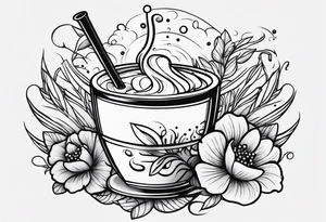 Dancing boba tea tattoo idea