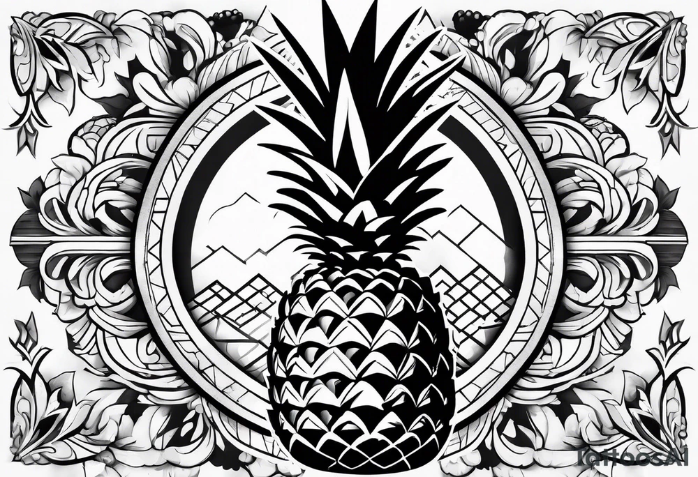 Half pineapple half bomb tattoo idea