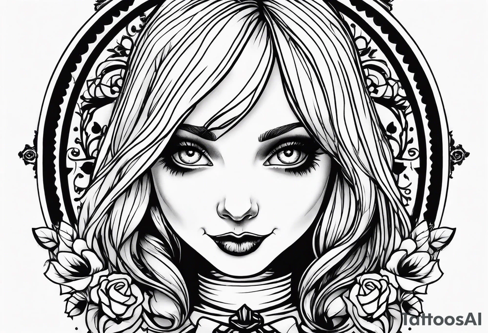 Alice in wonderland, Alice solo, simplistic tattoo idea