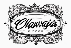 Arm sleeve with old-school cursive letters
With the text “ChavaJr” just the text tattoo idea