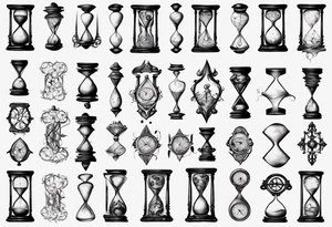 an hourglass with filagree tattoo idea