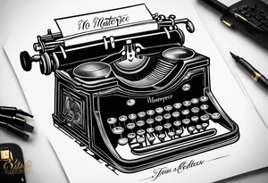 “No Matter What” typewriter script tattoo idea