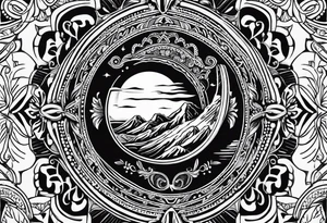 Mexican vihuela with a sunrise tattoo idea