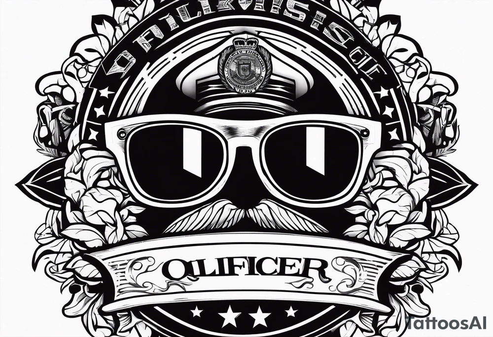 sunglasses Officer Bigdick tattoo idea