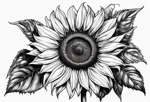 sunflower with the name "Gabriela" tattoo idea