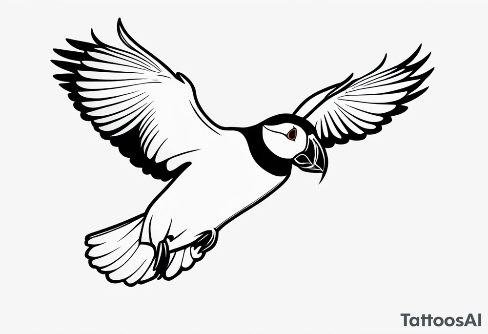 a flying puffin
 - forarm Tattoo tattoo idea