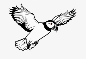 a flying puffin
 - forarm Tattoo tattoo idea