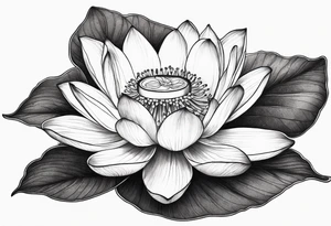 Lotus flower with stem tattoo idea