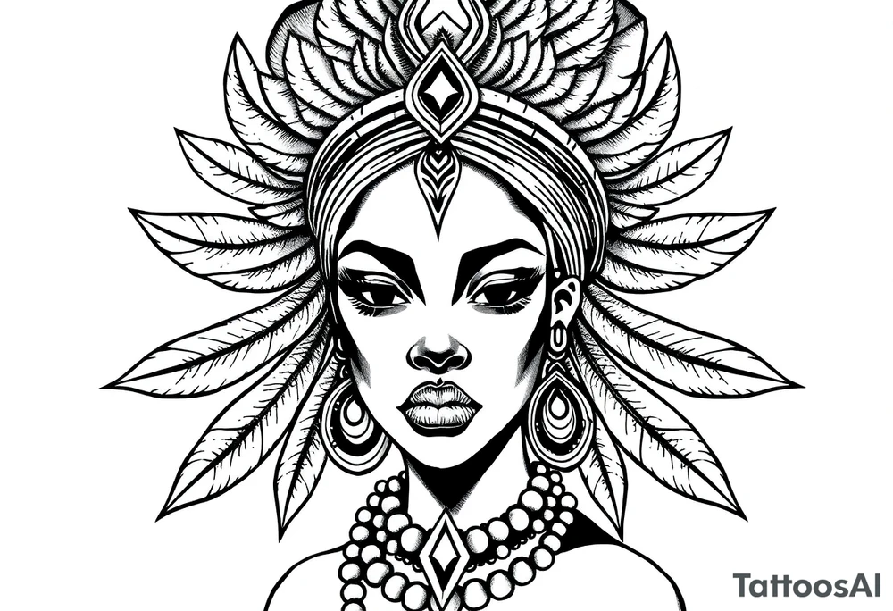 Black African goddess tattoo idea