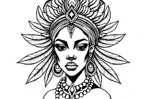 Black African goddess tattoo idea