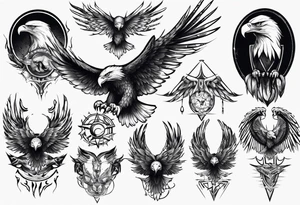 mystical eagle tattoo idea