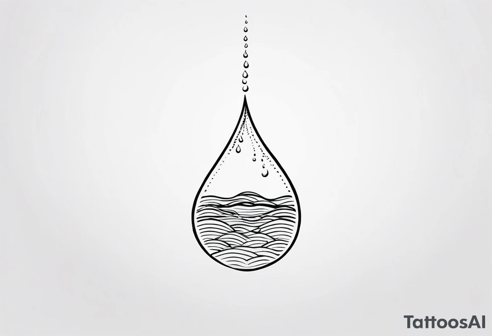small water drop falling into calm ocean tattoo idea