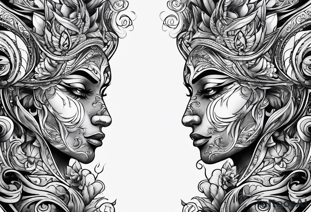 Abstract evil tattoo idea