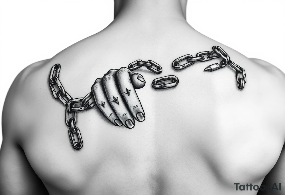 Chains wrapped around fingers tattoo idea