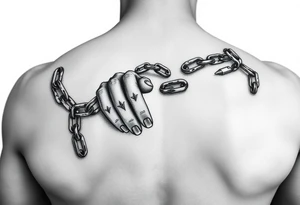 Chains wrapped around fingers tattoo idea