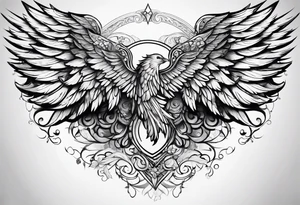 Angel wings with diamond tattoo idea