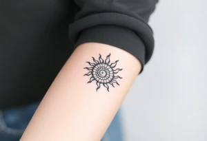 Fibonacci spiral shell sun tattoo idea