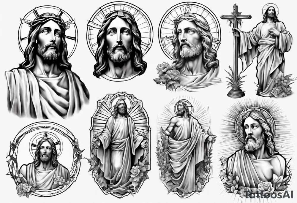 Jesus statue tattoo idea