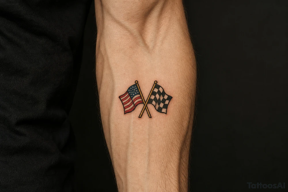 crossed flags tattoo idea
