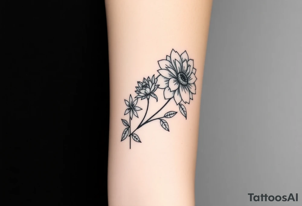 rose and chrysanthemum tattoo idea