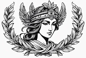 athena aegis with a laurel wreath tattoo idea
