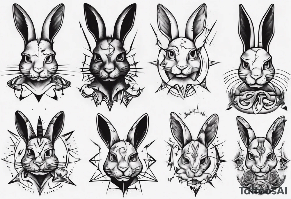 satanic rabbit tattoo idea